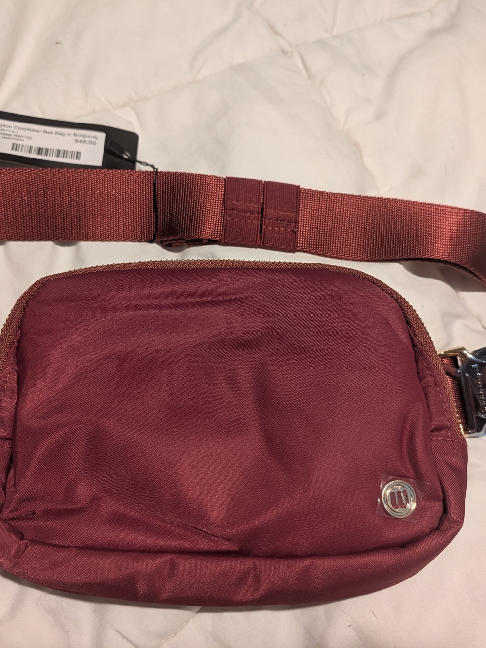 Wantable Burgundy Crossbody Belt Bag New Nylon Never Used